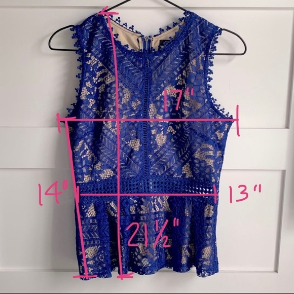 Romeo & Juliet Couture Royal Blue Lace Blouse - Picture 11 of 11